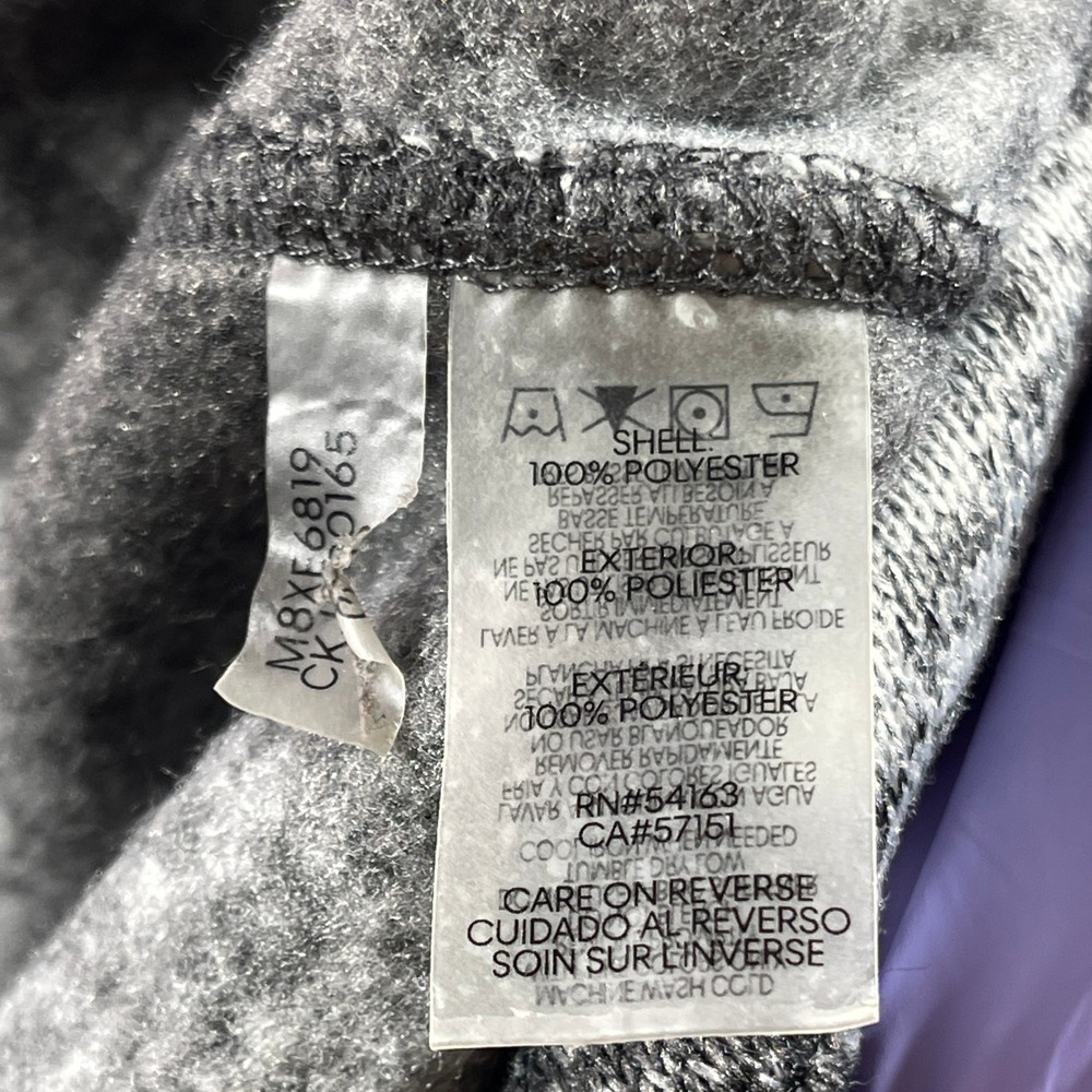 Calvin Klein Fleece Jacket Women L Gray Buffalo Plaid Zip Mock Neck M8XE6819 - Picture 7 of 8